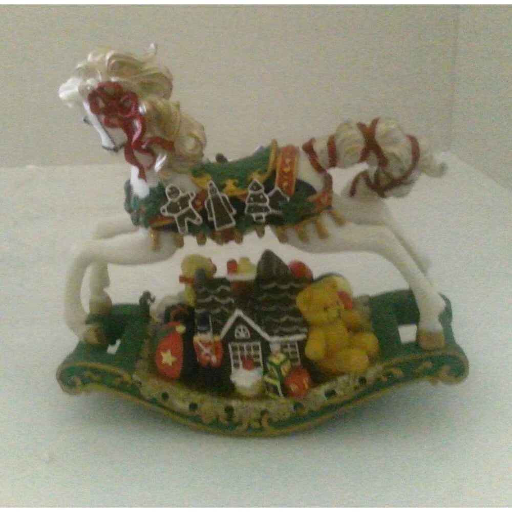 Heritage House Resin Musical Rocking Horse Plays White Christmas
